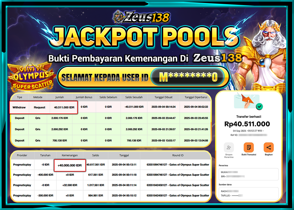 ZEUS138 GATES OF OLYMPUS SUPER SCATTER RP.40.511.000 LUNAS